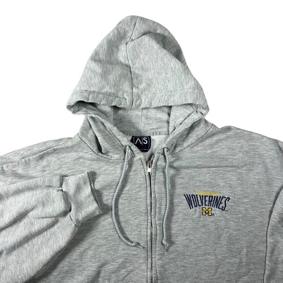 Vintage University Of Michigan Wolverines Full Zip Hoodie Men’s XXL Logo USA 90s - Picture 1 of 9